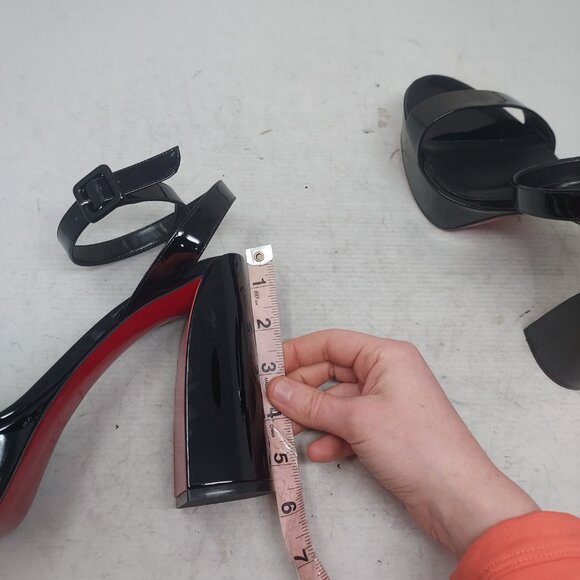 Christian Louboutin Movida Sabina Black Patent Platform Sandal - Picture 8 of 12